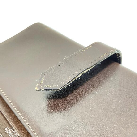 Auth HERMES Bearn Dupre - Dark Brown Veau Barenia Unclear Long Wallet - Picture 6 of 13